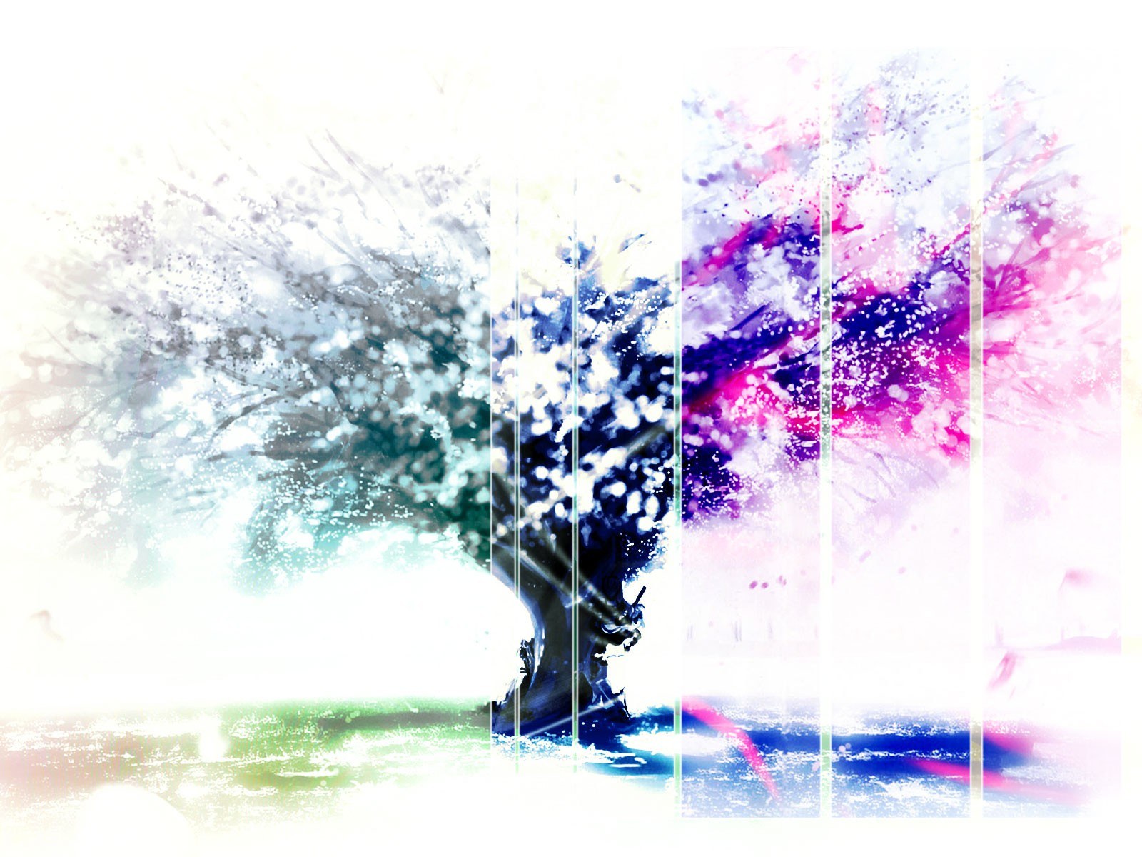 abstract tree with vibrant colors