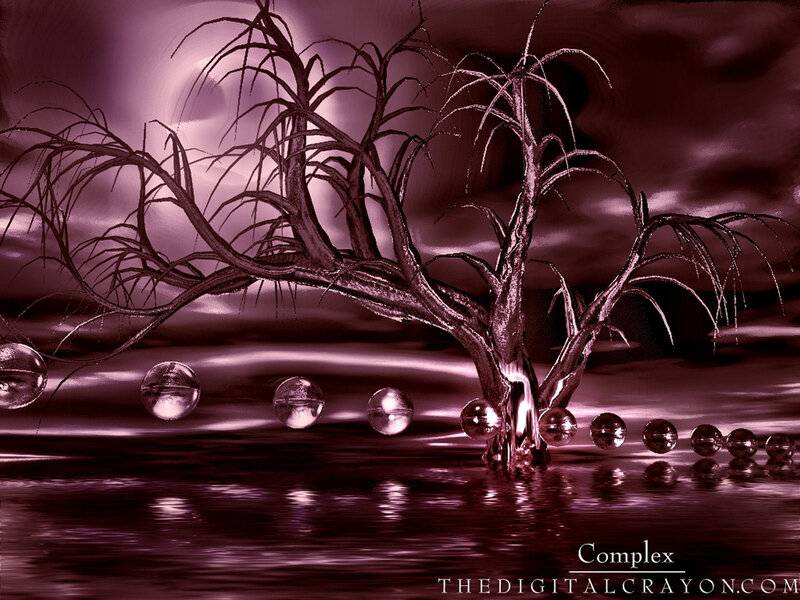 abstract tree with water droplets
