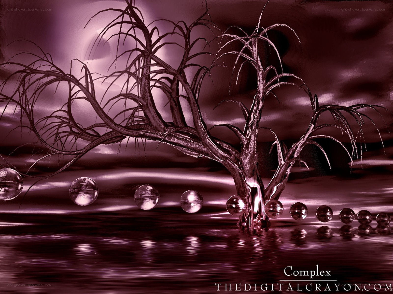 abstract tree with water droplets