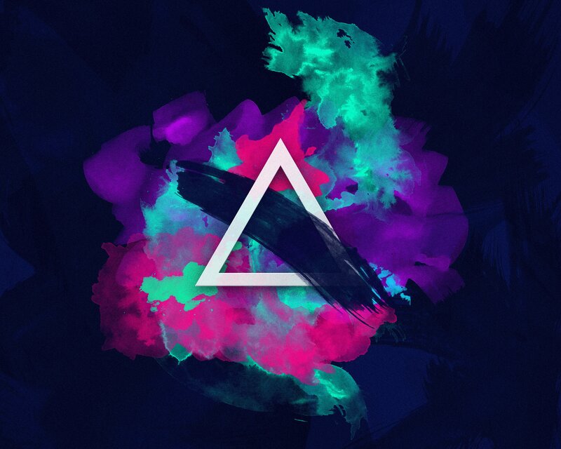 Abstract Triangle Art — Purple