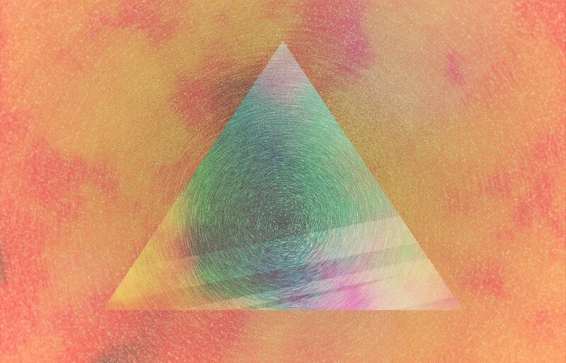 Abstract triangle with spiral pattern