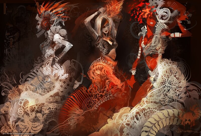 Abstract tribal fashion art