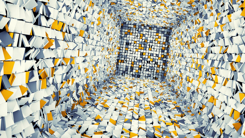 abstract tunnel of cubes