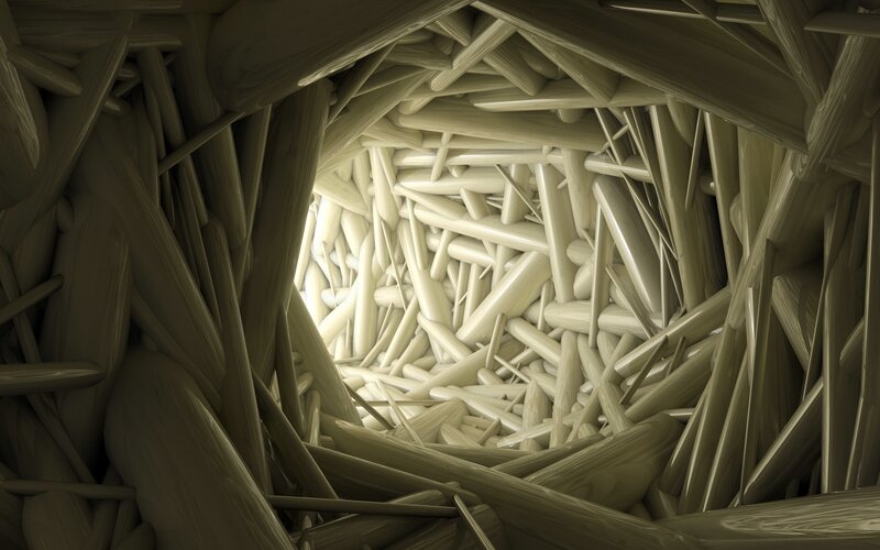 abstract tunnel of rods