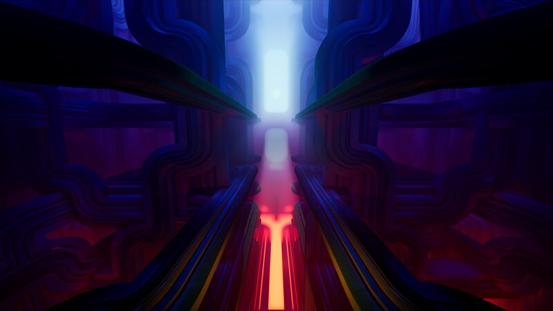 Abstract Tunnel Structure — Blue