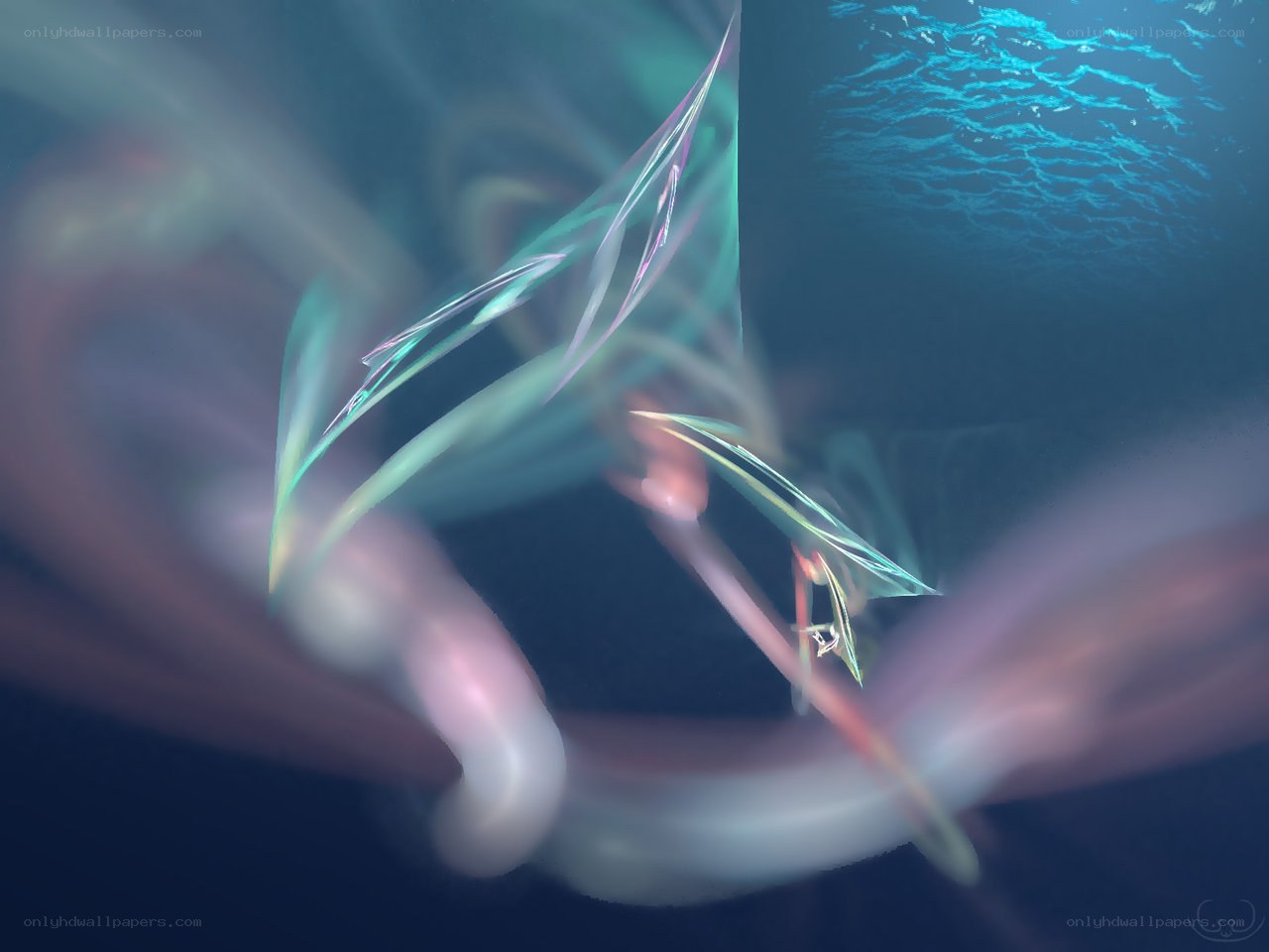 Abstract underwater light forms