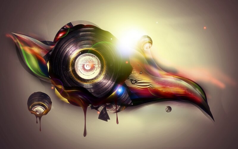 Abstract vinyl record art
