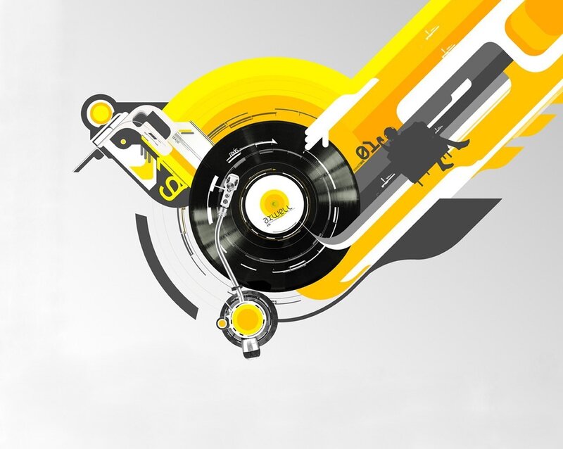 Abstract vinyl record design