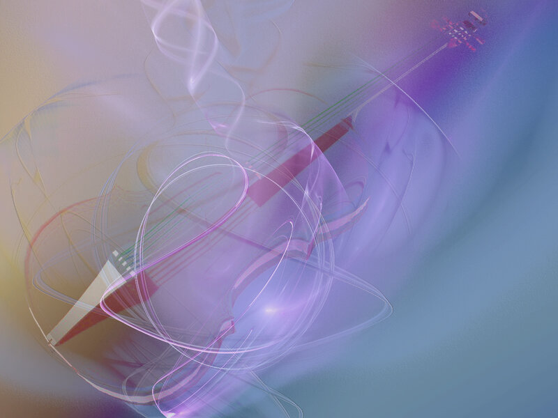 Abstract violin in purple light