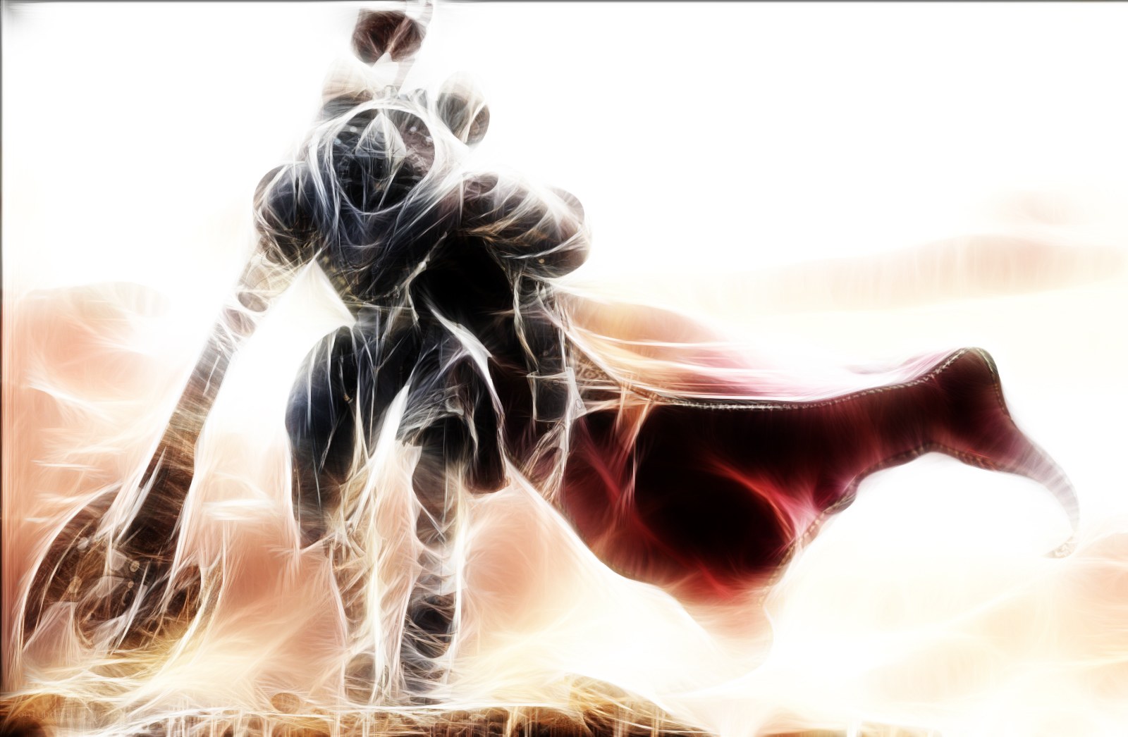 abstract warrior in motion