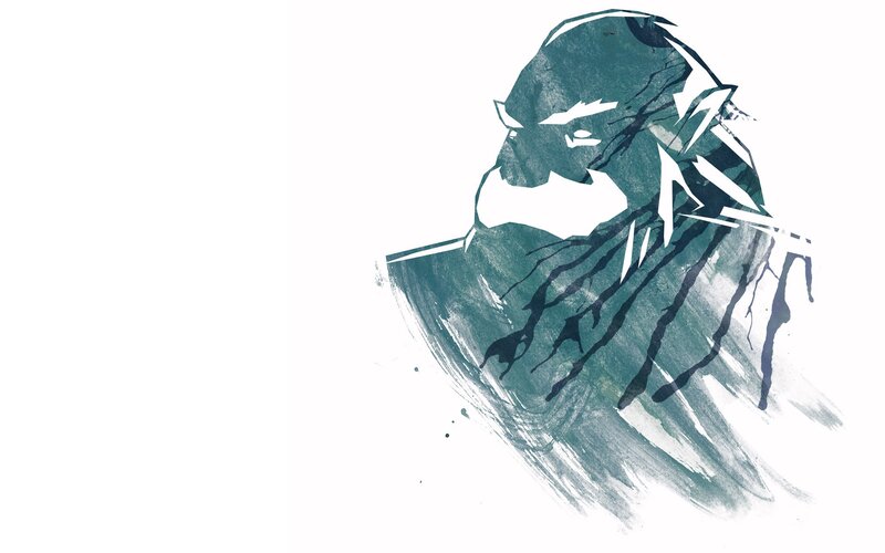 abstract warrior silhouette art