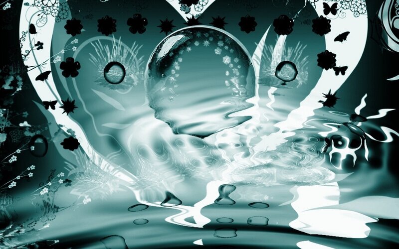 abstract water and bubble art