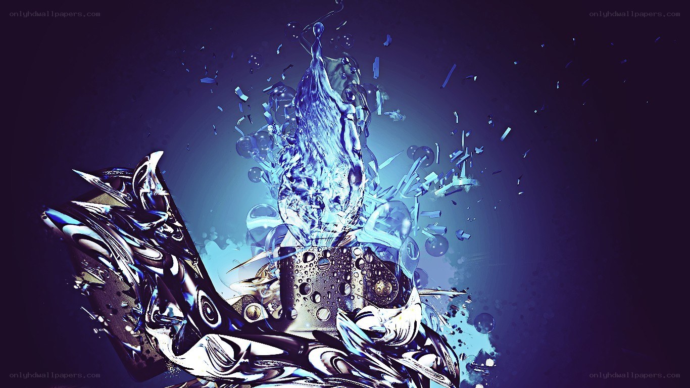 abstract water explosion art