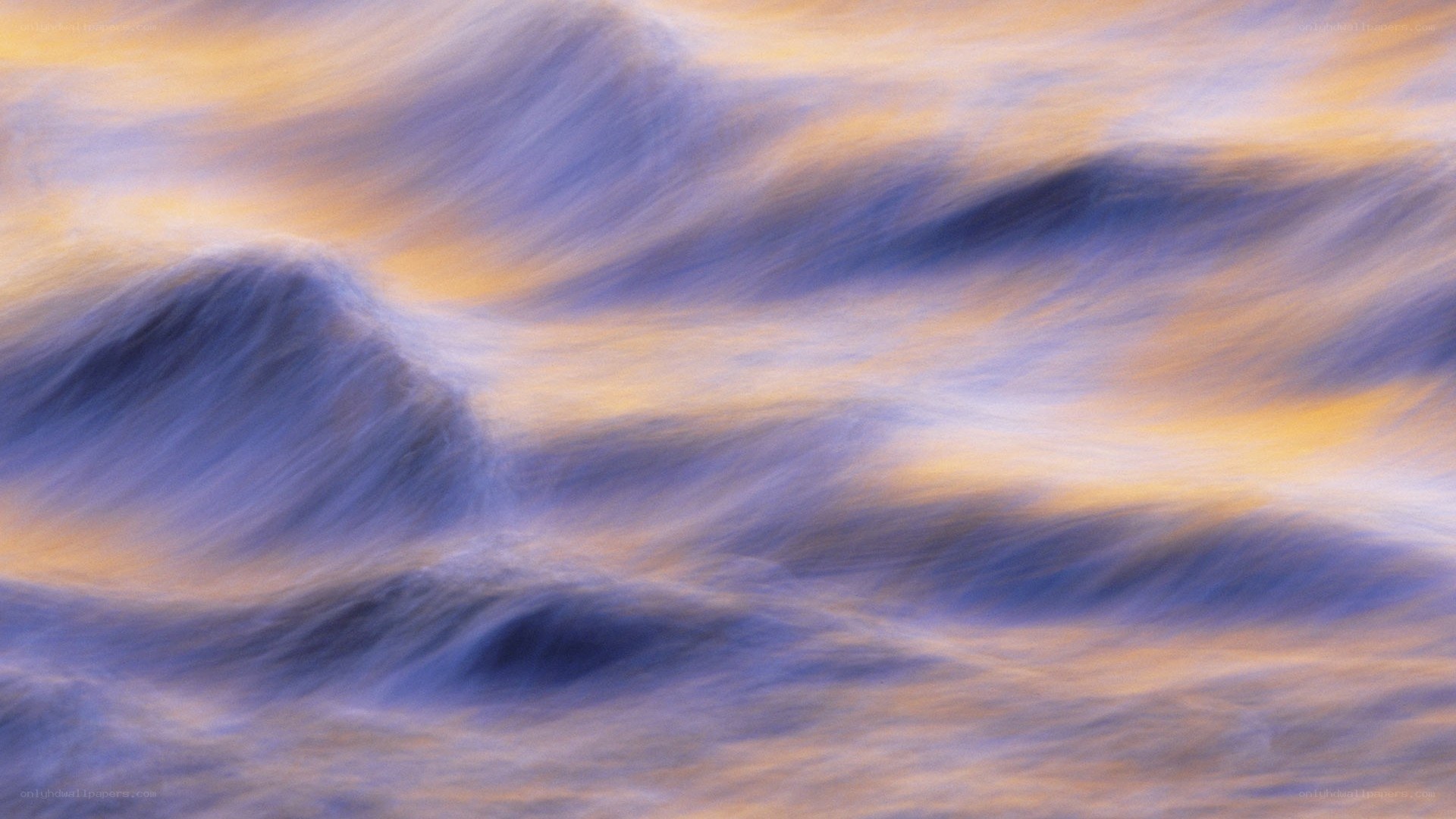 Abstract water motion at sunset