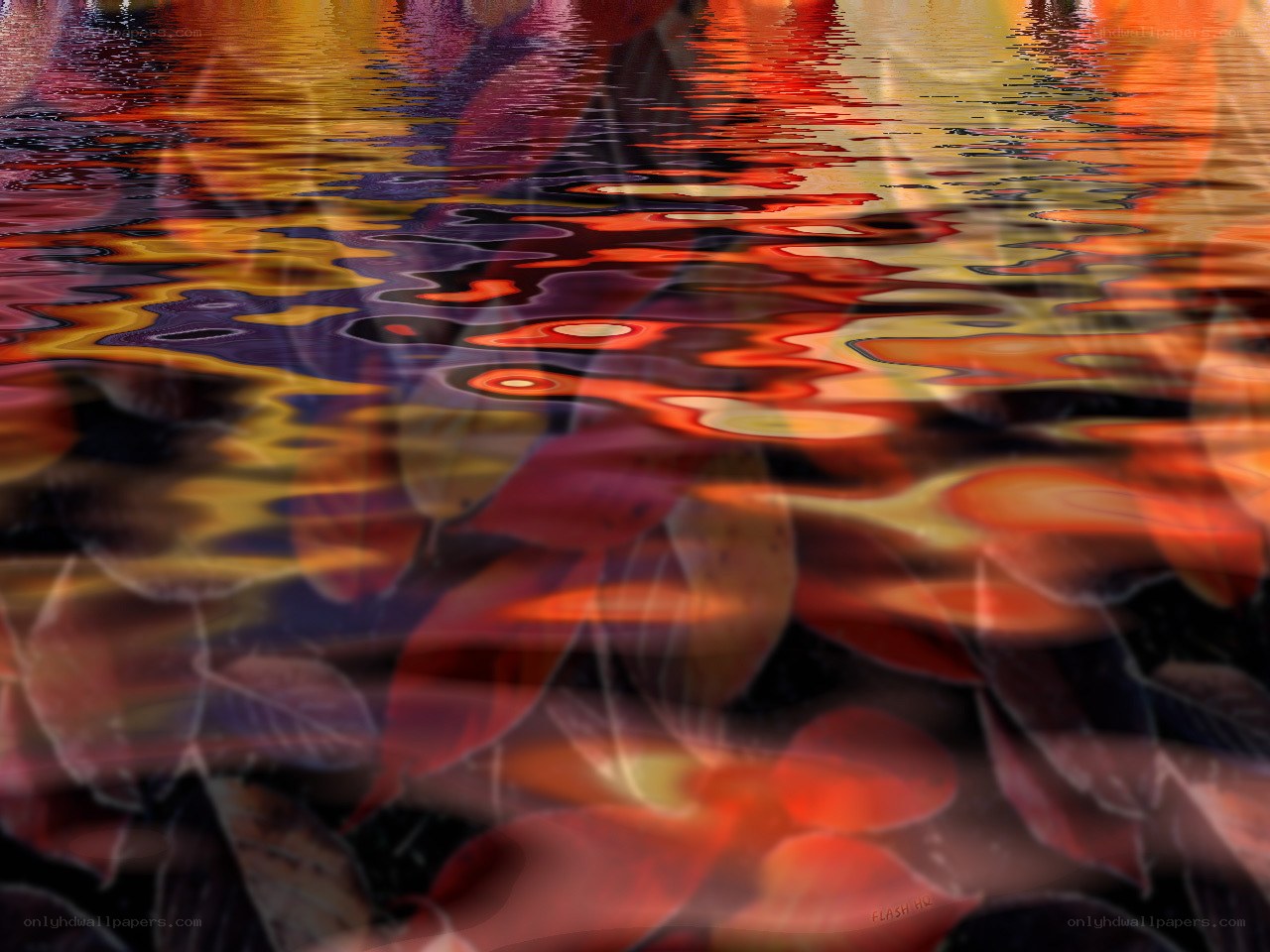 Abstract water reflection art