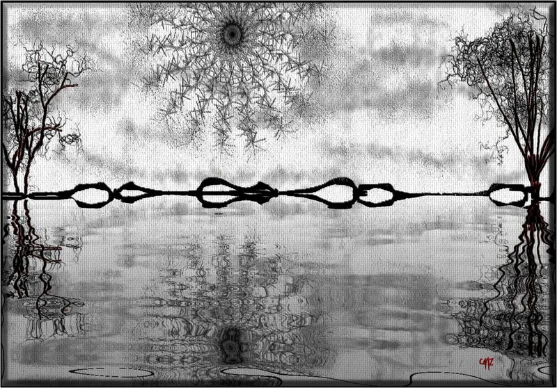 Abstract Water Reflection — Black
