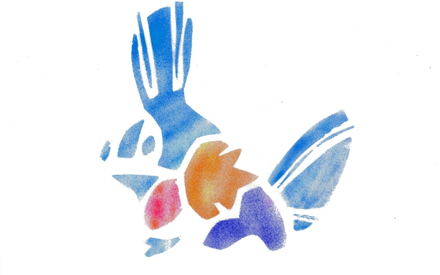 abstract watercolor bird design