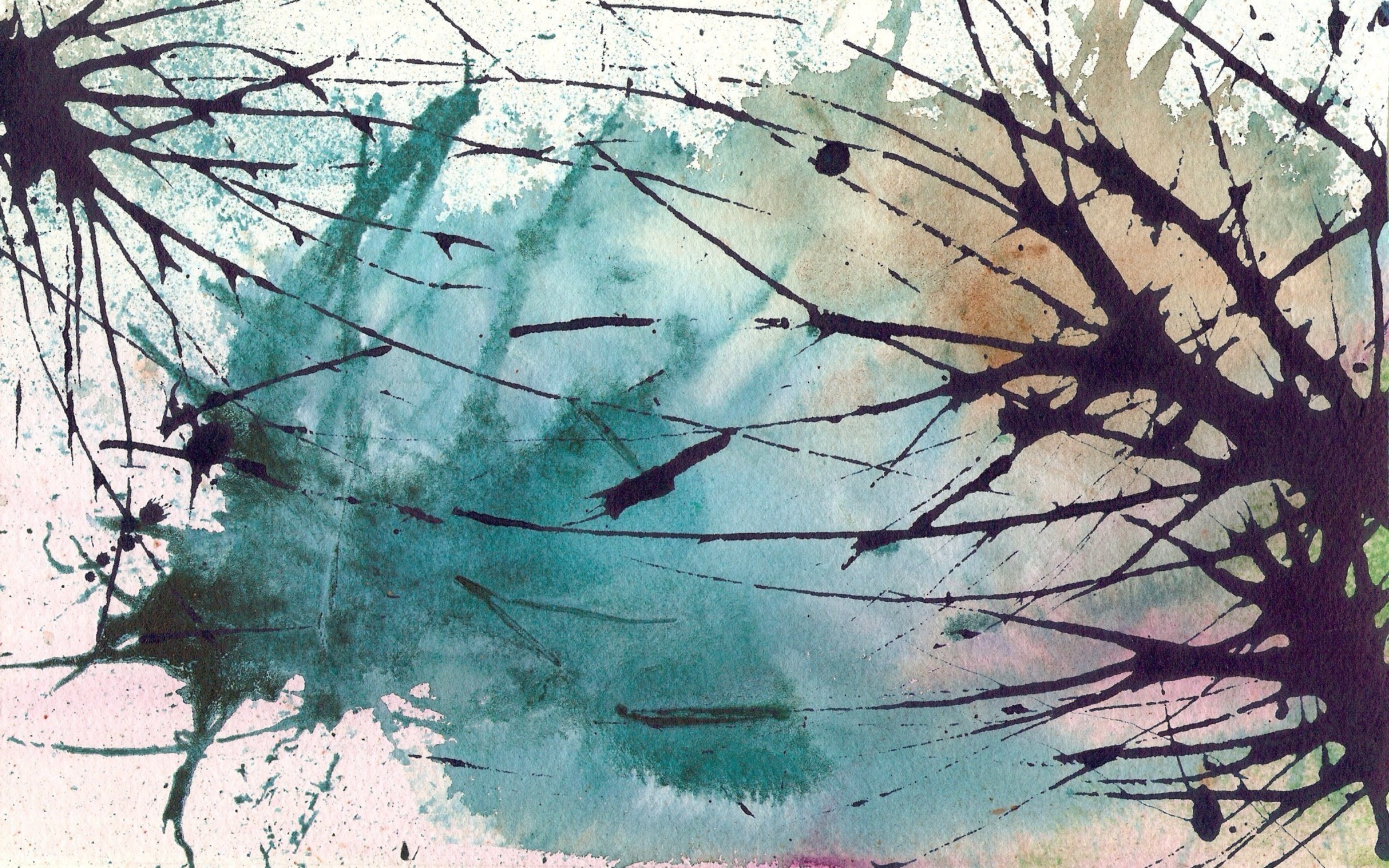 abstract watercolor branches
