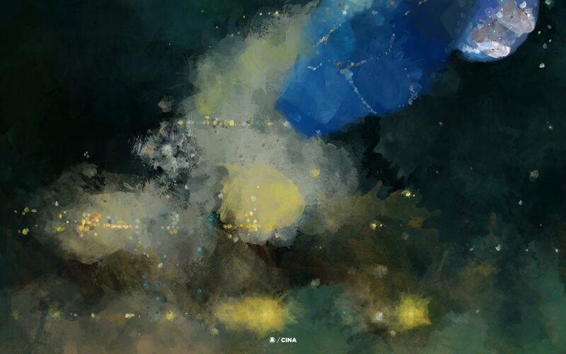 Abstract Watercolor Clouds