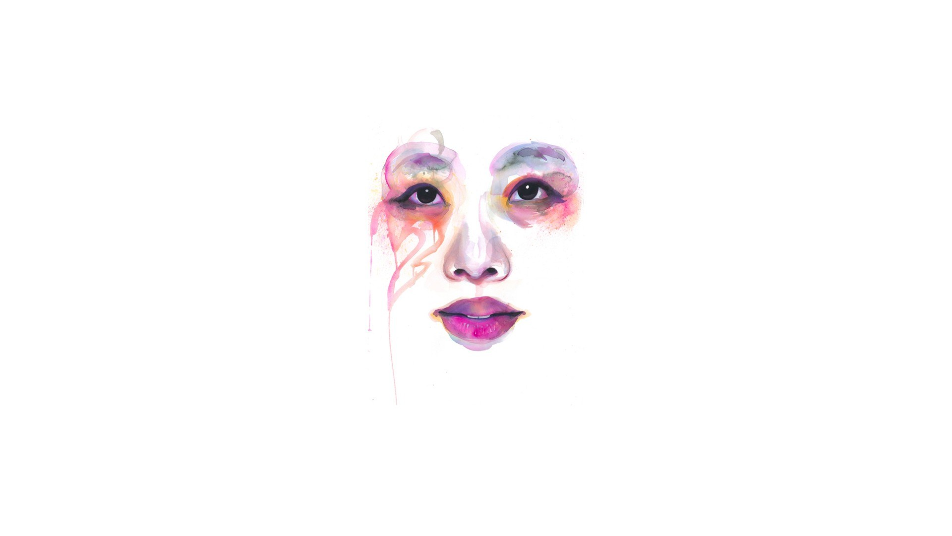 abstract watercolor face art