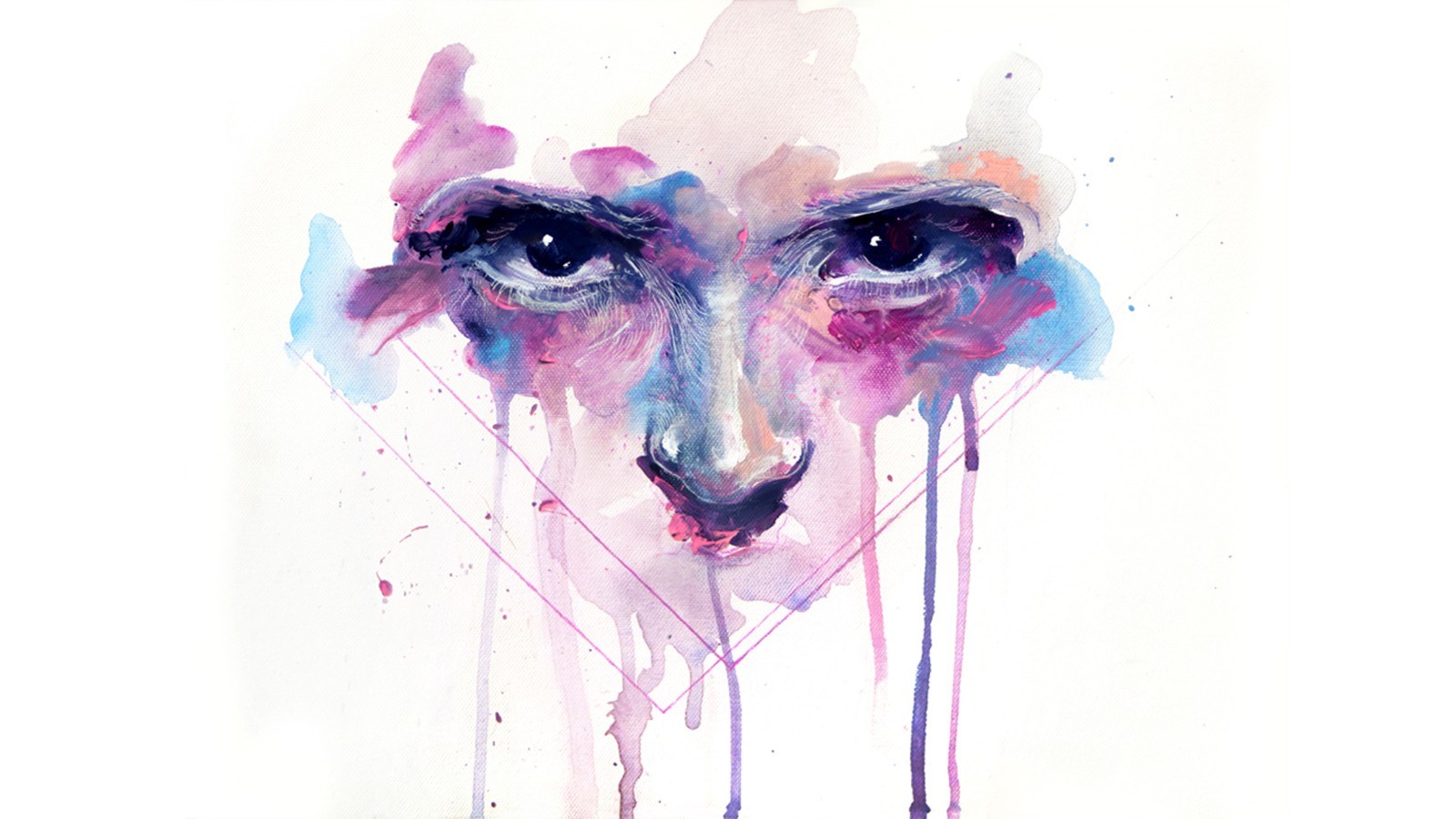 abstract watercolor face art