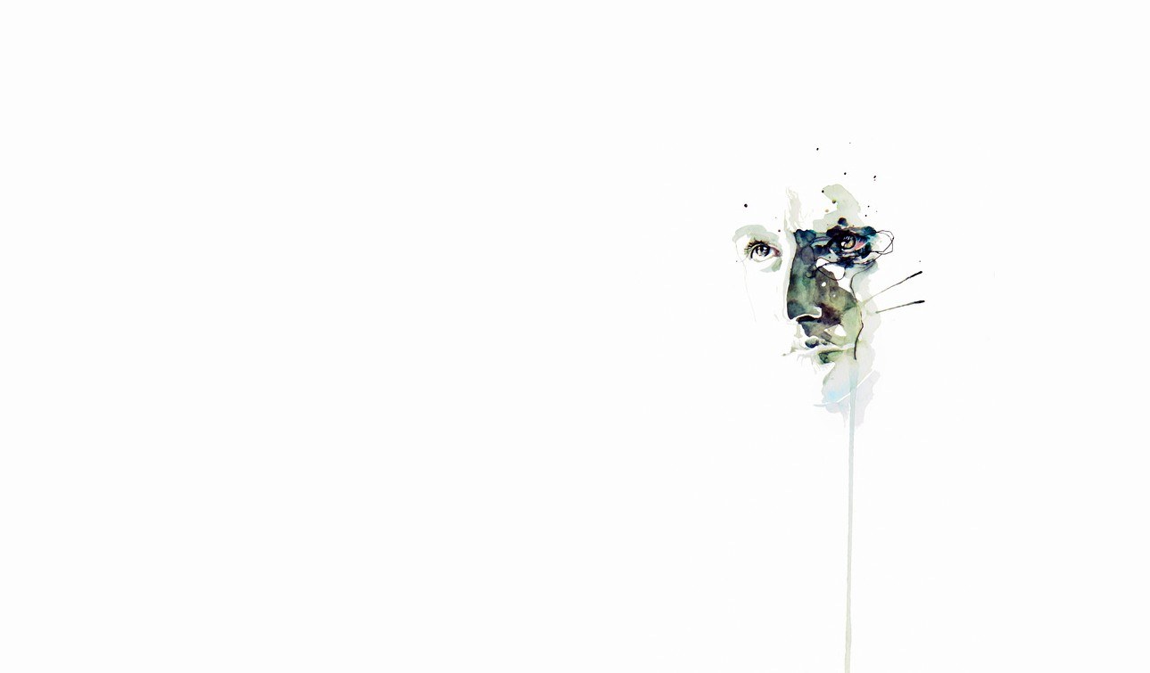 abstract watercolor face
