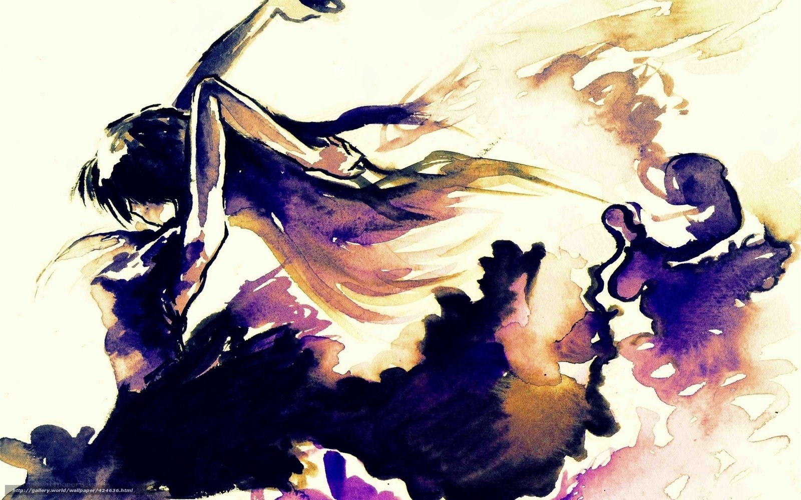 abstract watercolor figure