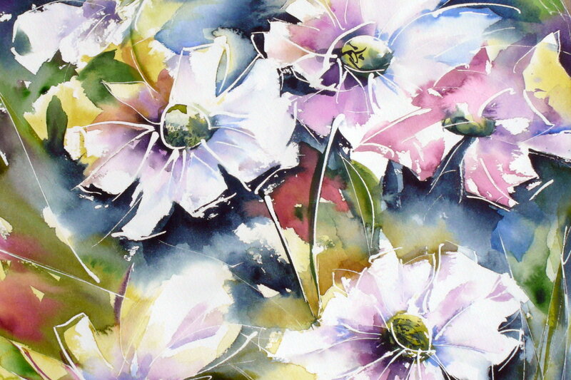 Abstract Watercolor Flowers