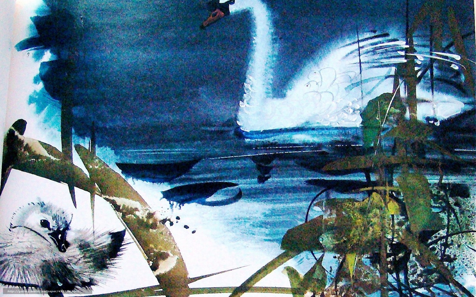 Abstract watercolor landscape