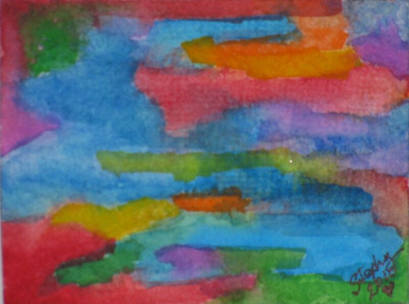 Abstract Watercolor Painting — Blue