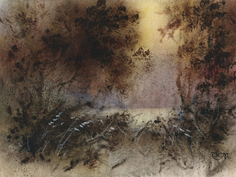Abstract Watercolor Painting — Brown