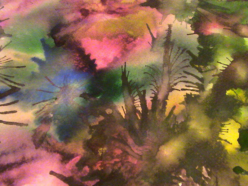 Abstract Watercolor Painting — Pink