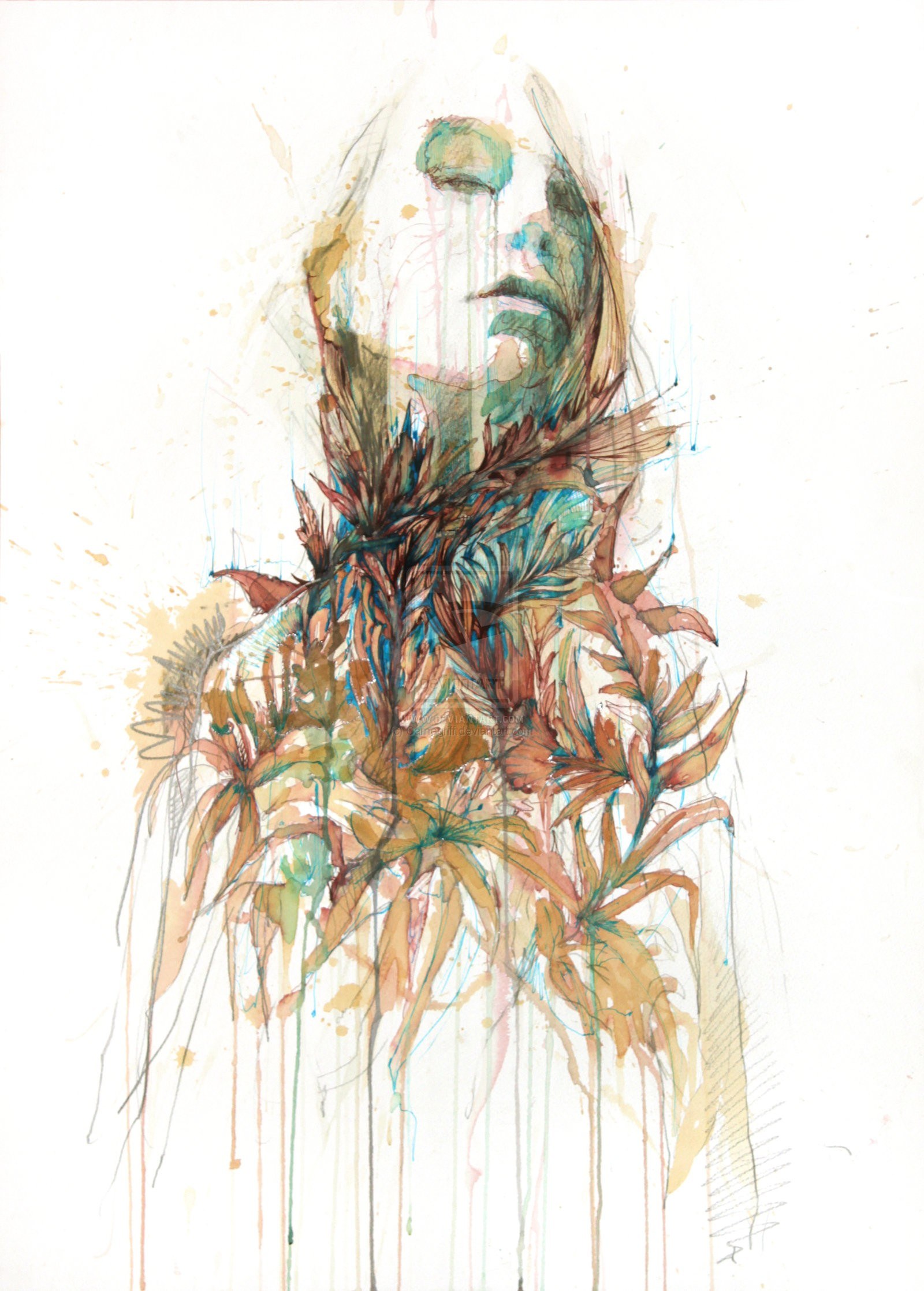 abstract watercolor portrait