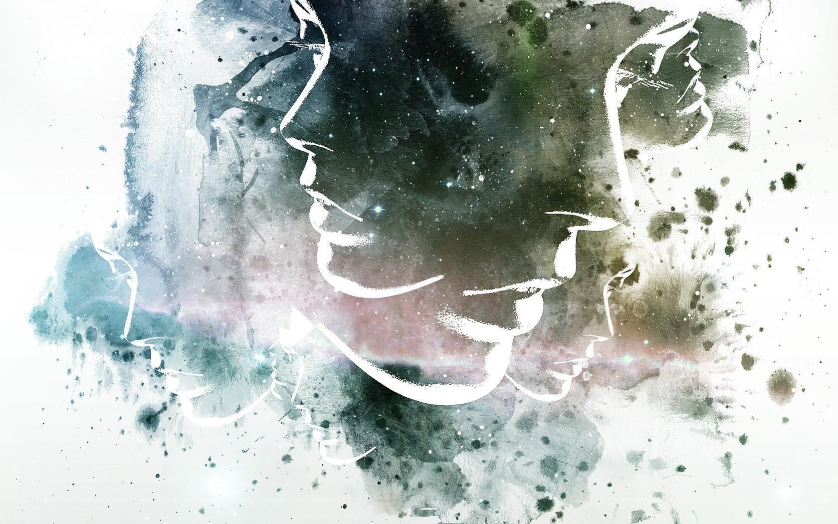 abstract watercolor portrait