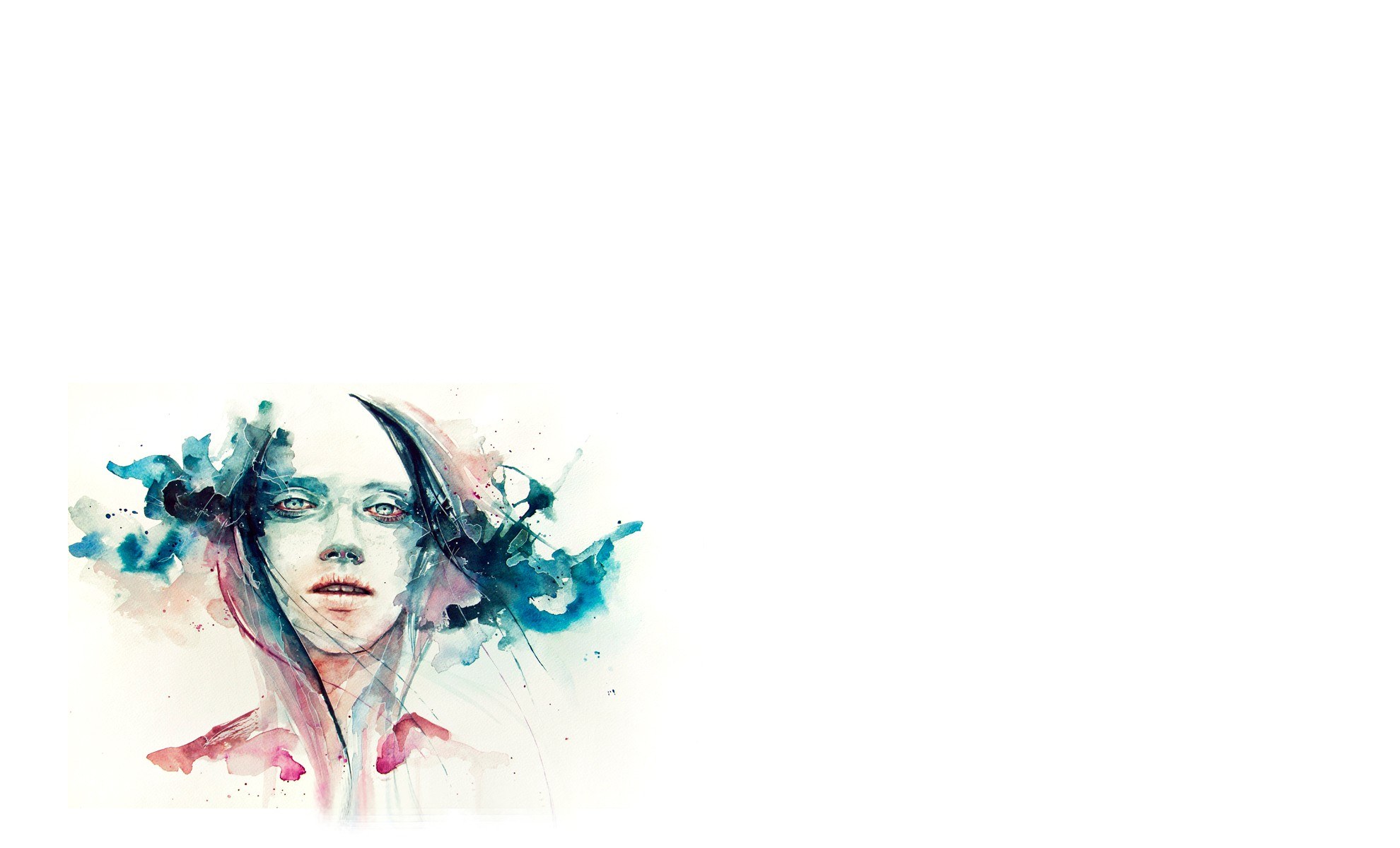 abstract watercolor portrait