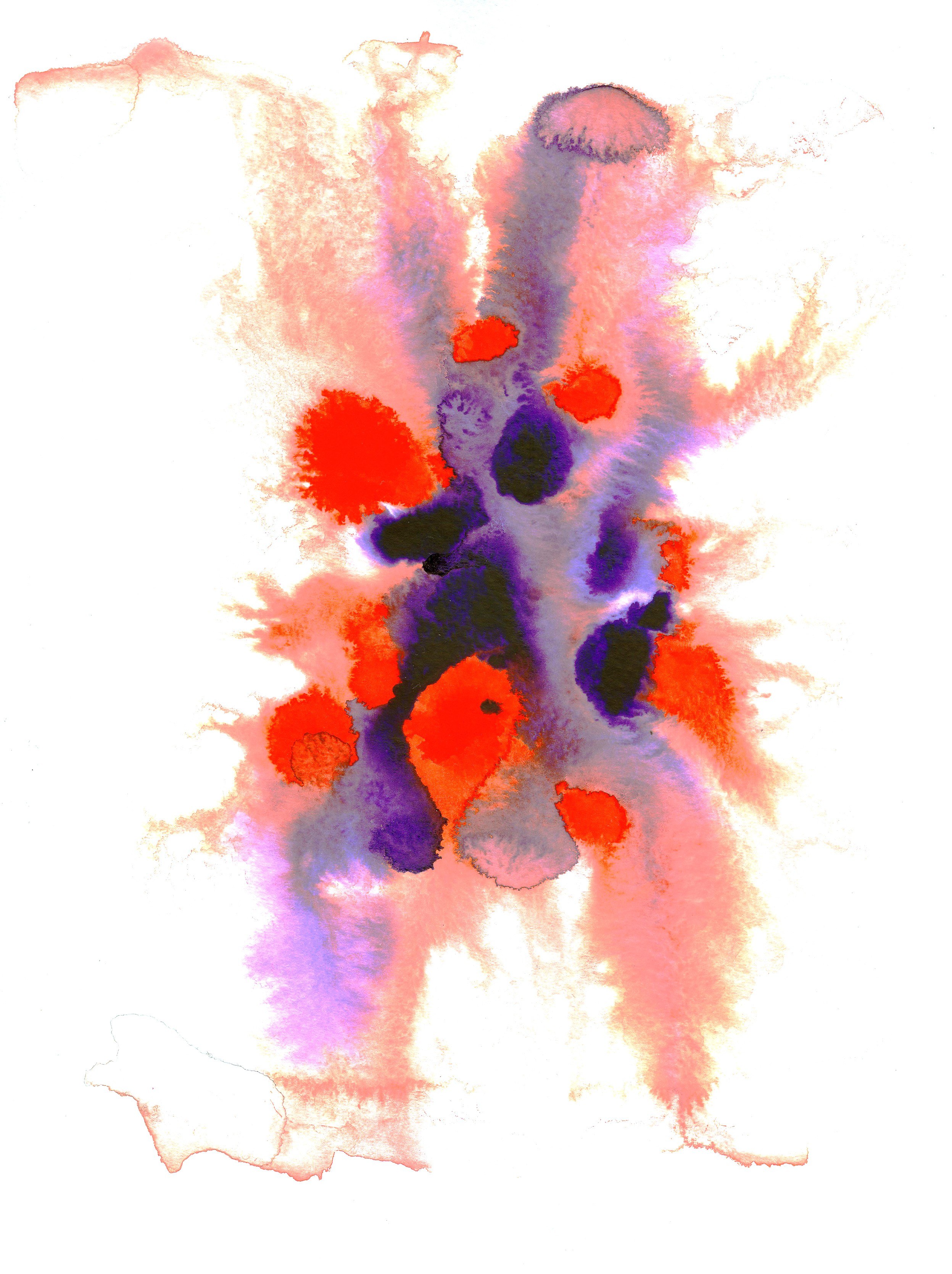 Abstract watercolor splatter art