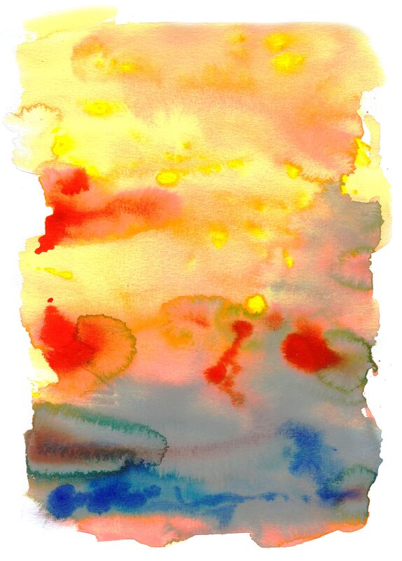 Abstract watercolor sunset