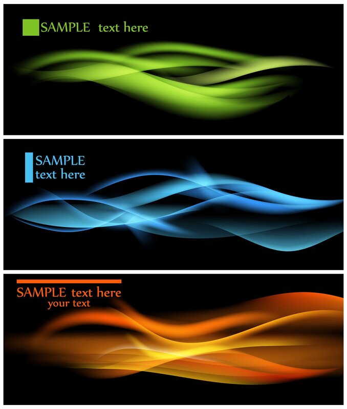 Abstract wave banners