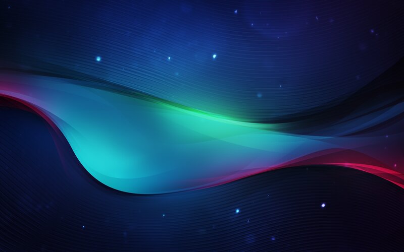 Abstract Wave Design — Blue, Serene, Night, Digital Art, Waves, Stars