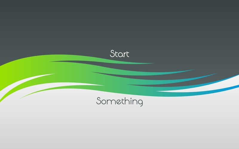 Abstract Wave Design — Green, Minimalist, Vector Art, Text