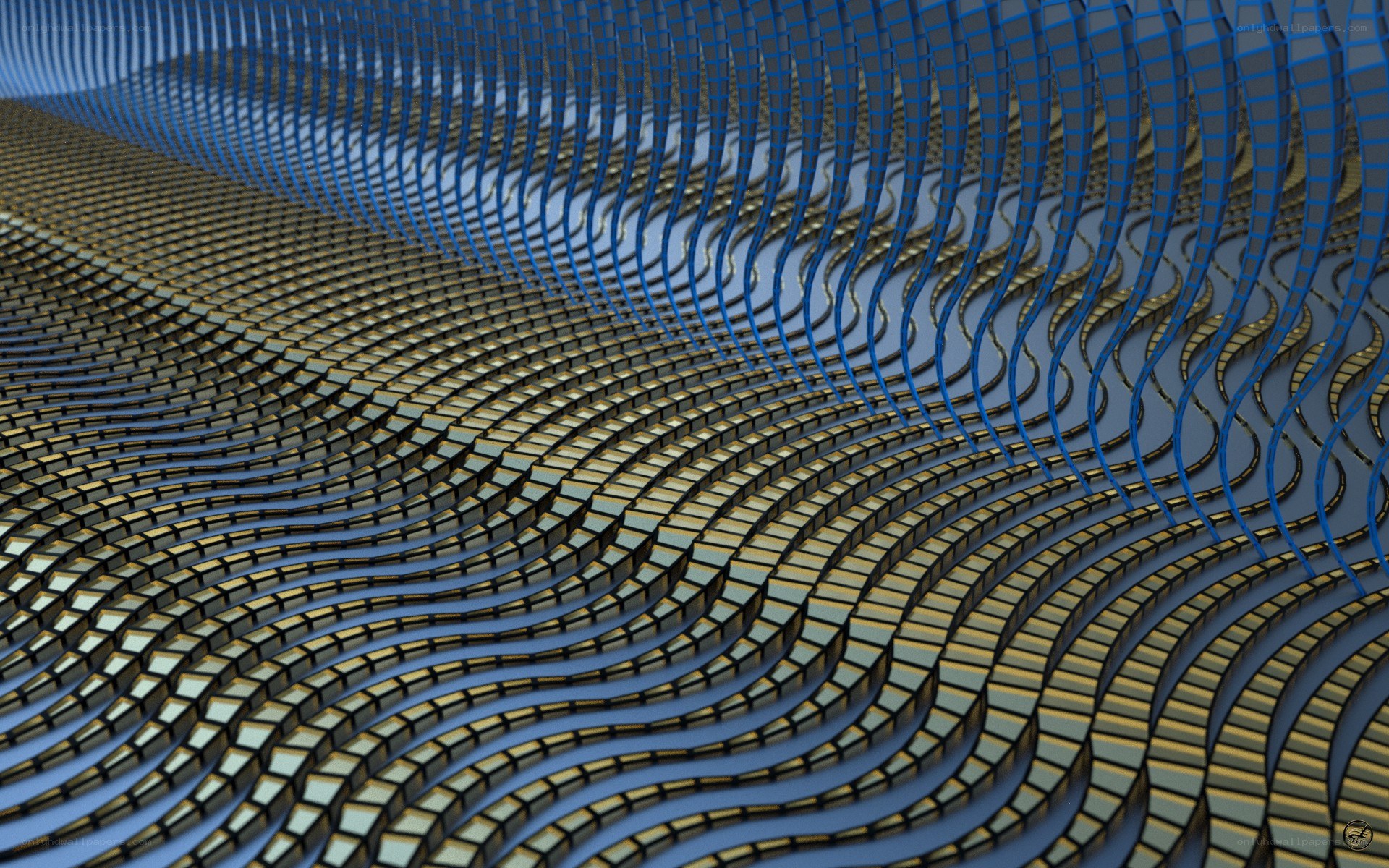 Abstract wave grid pattern