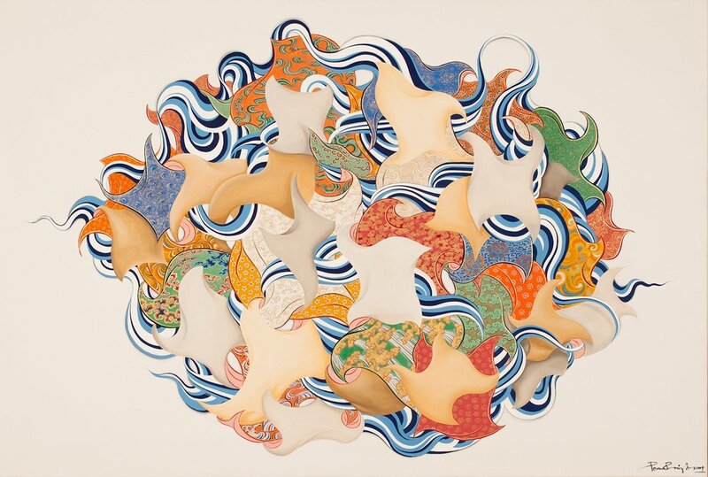 Abstract wave pattern artwork