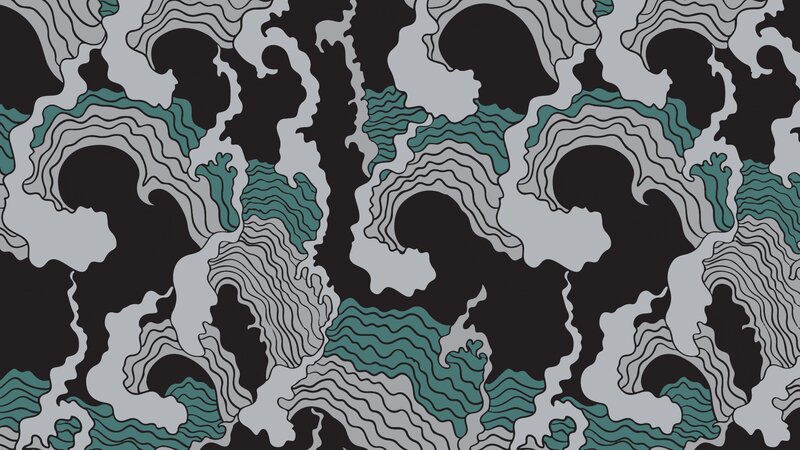 Abstract Wave Pattern — Black, Calm, Vector Art