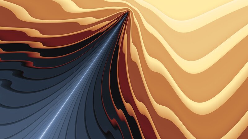 Abstract Wave Pattern — Orange, Dynamic, Digital Art
