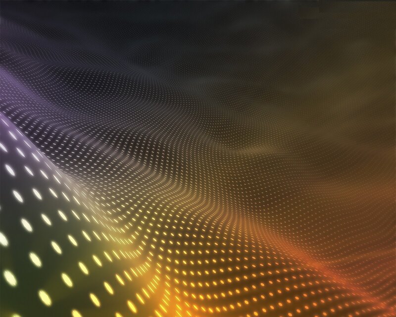 Abstract wave pattern with glowing dots