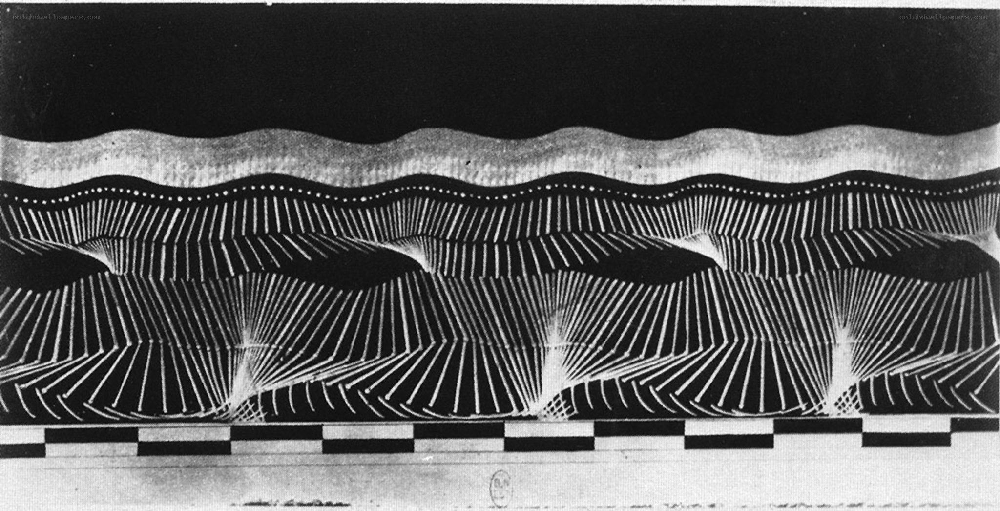 Abstract wave pattern with lines