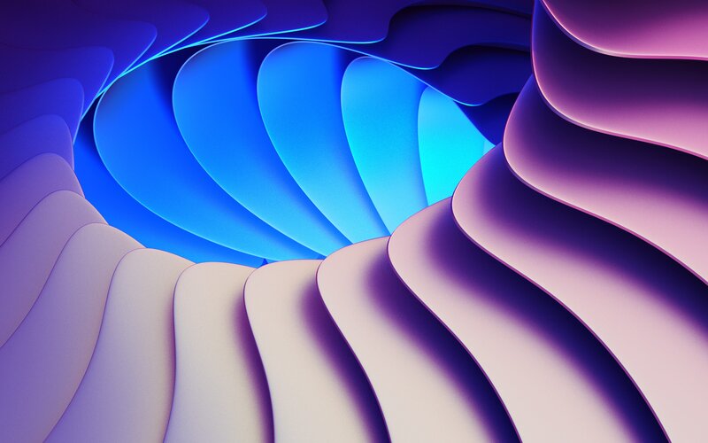 Abstract Wave Patterns — Blue, Calm