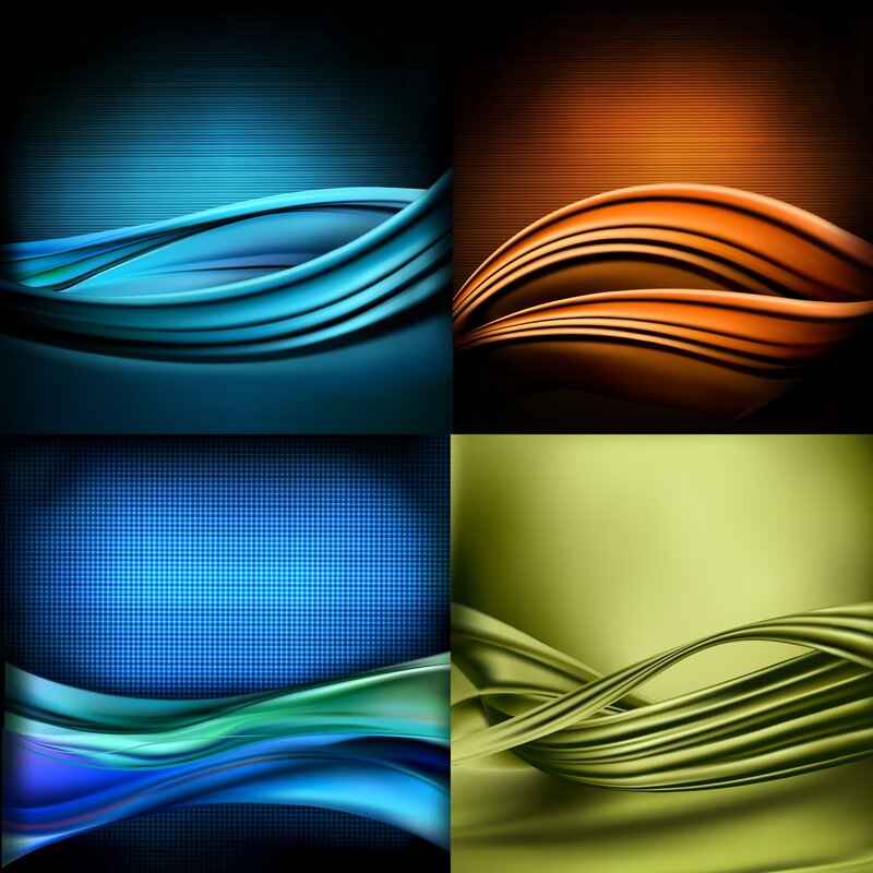 Abstract Wave Patterns — Blue, Dynamic, Digital Art