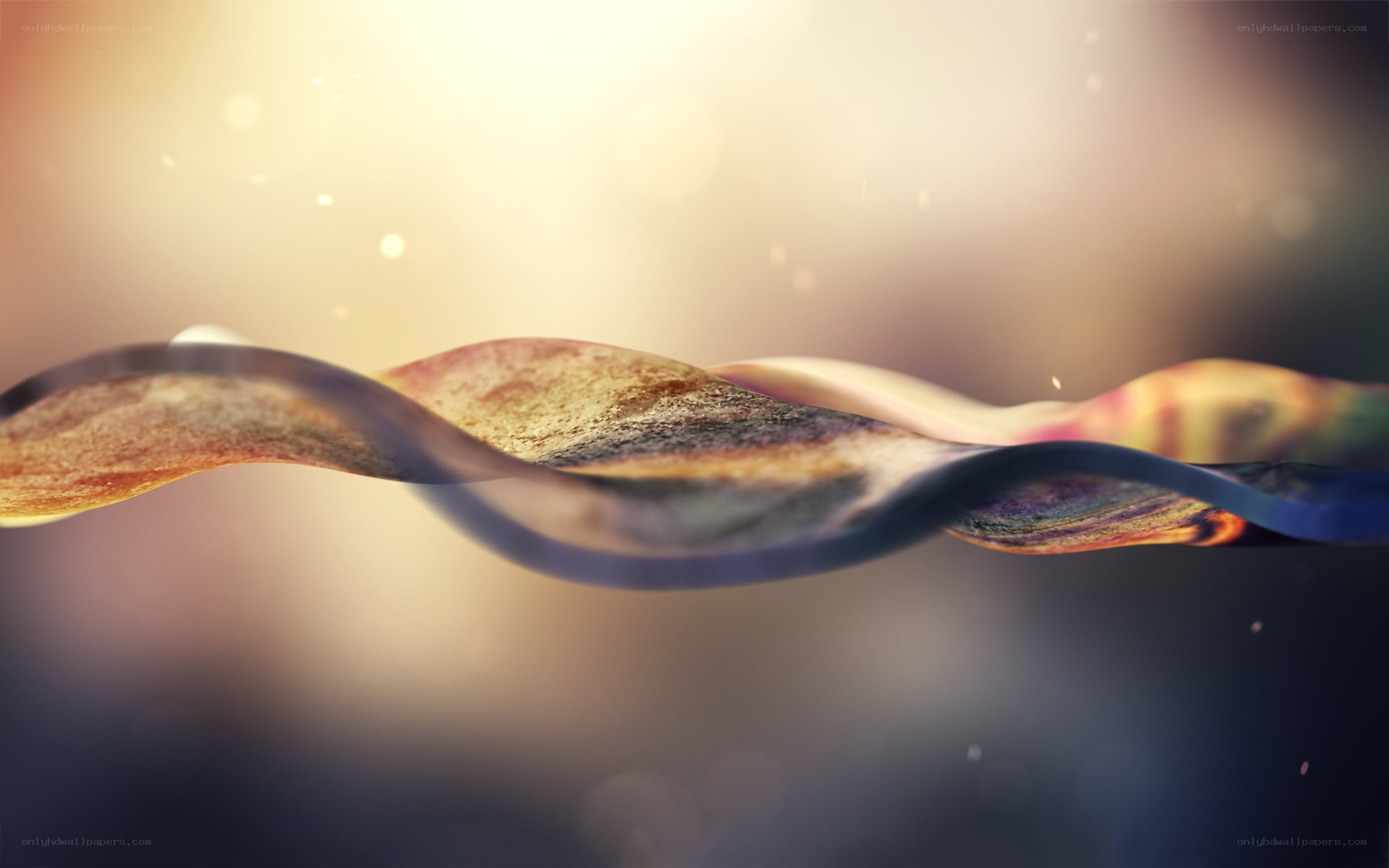 Abstract wave with warm light
