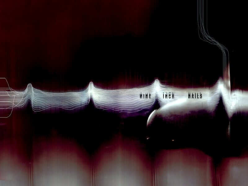abstract waveform with text